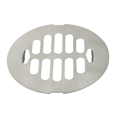 Westbrass 4-1/4" OD Brass Snap-in Shower Strainer Grid Drain Cover, Satin Nickel D3198-07